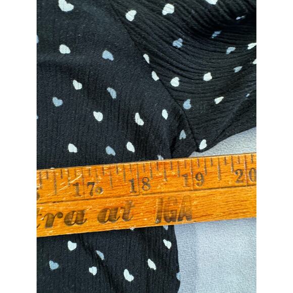 Pleione Semi Sheer Flowy Heart Top Women’s Size M Rayon Crinkle Ruffle Boho - Picture 3 of 12